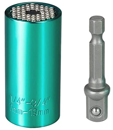 Clé à douille universelle multifonction de 7 à 19 mm - Outil de réparation - Outil de réparation - Gadgets, cadeaux pour père, bricoleur, homme - Vert