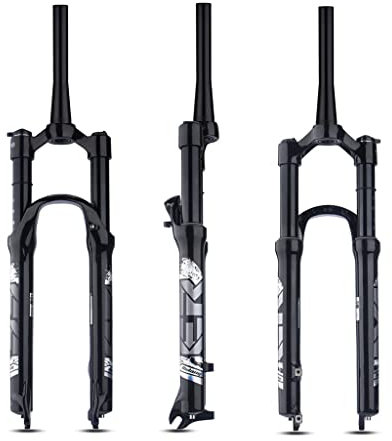 LHHL MTB Fahrradgabel 26 27.5 29 Zoll Fahrrad Luft Vorderrad Gabel 1 1/2 Konisches Rohr Mountainbike Federgabel Vordere 100mm Scheibenbremse QR 9mm Manueller Lockout