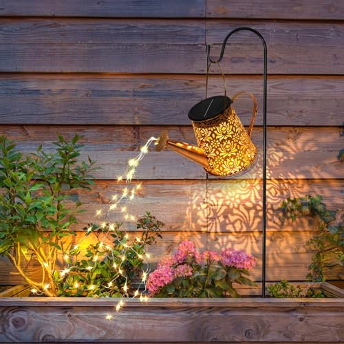 Arrosoir solaire avec lumières - Lanterne de décoration de jardin étanche - Parfaite pour la cour, le porche, la terrasse et l'allée - Illuminez votre espace extérieur avec des lanternes à énergie