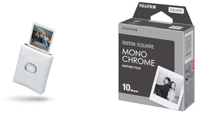 instax SQUARE Link smartphone printers & SQUARE instant film Monochrome, 10 shot pack, suitable for all SQUARE cameras and printers