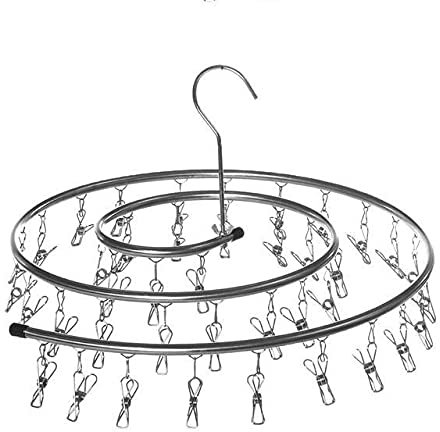Wäscheständer/Wäschetrockner Edelstahl Decke Kleiderbügel Runde Spirale Stepptücher Kleiderbügel Rotierender Trockengestell mit Clips Sparen Sie Platz Indoor Outdoor Büschel Clothes Drying Rack ( Colo