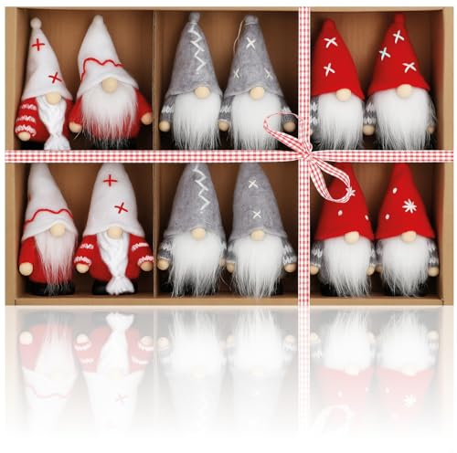 com-four® 12x premium Santa Claus pendants for the Christmas tree, charming Christmas tree figures pendants as tree hangings, Christmas decorations, pendants