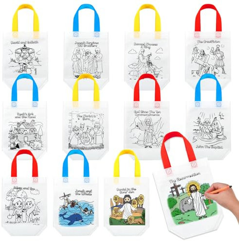Locmeo 36 Stück Weihnachtskrippen-Maltaschen, christliche Krippe, Basteln für Kinder, Sonntag, Schulbedarf, DIY Ihre eigenen Taschen (christlich)