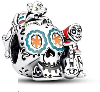 The Charmery Breloque Disney Coco Miguel & Dante en argent sterling 925 compatible avec les bracelets Pandora et beaucoup d'autres bracelets à breloques britanniques.