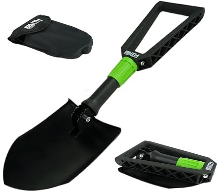Faith - Schaufel - Klappspaten - Outdoor - Schneeschaufel - Feldspaten - Faltbar - Metall - Mit Tasche - Geschenk für Männer