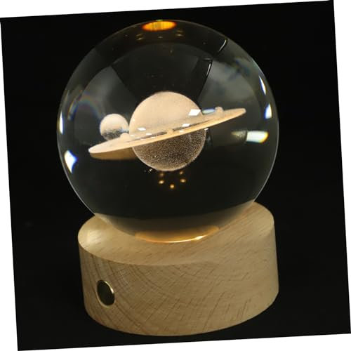 Ciieeo Kristallkugel Nachtlampe Dekorative Licht Mit Holzsockel Für Schlafzimmer Wohnzimmer Tischlampe Thema Beleuchtung