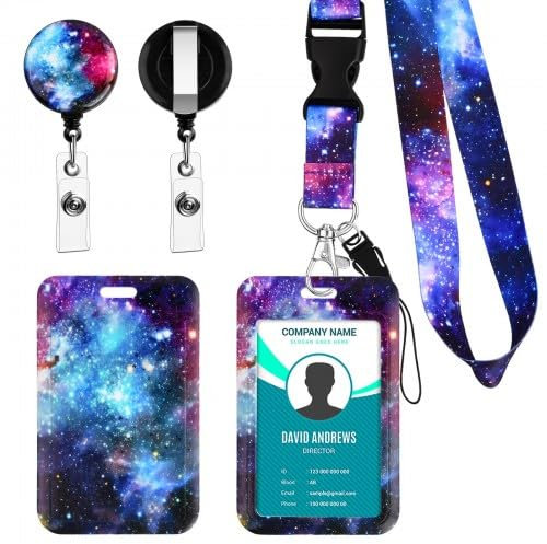 Ausweishülle mit Band, Lanyard mit ID Kartenhalte, 11x7cm Einziehbare Badge Holders Ausweishülle, Lanyard Mit Kartenhülle Für Handy-Lanyards, Ausweise (B)