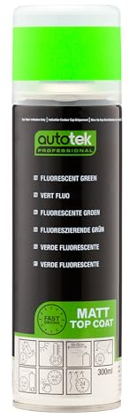 Autotek Extra Bright Fluorescent Green Spray Paint, Fluorescent Aerosol Spray 300 ml