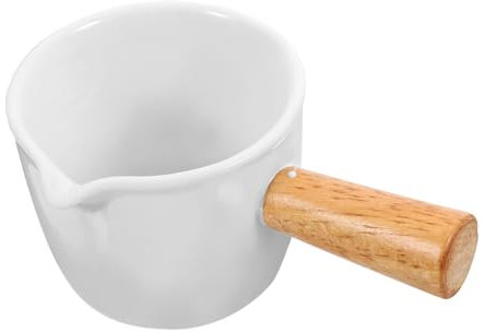 Cabilock Milchbecher Automatisch Spender Espresso Hafer Normkern Schwanenhals Flüssig Tassen Tragbar Schüssel Thermometer Sirup Krüge Dampfer Container Maschine Weiß Hölzern