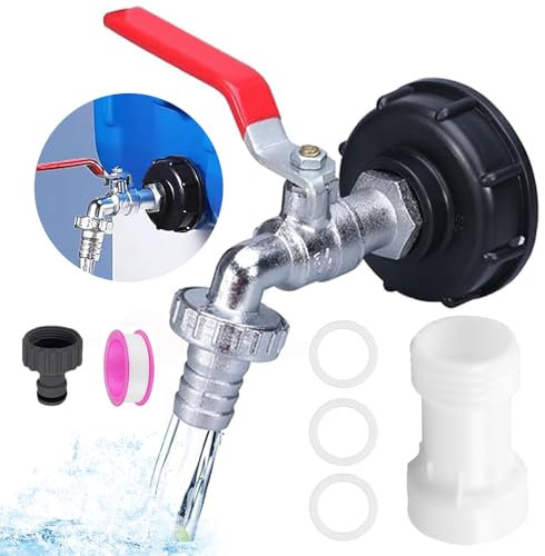 IBC Serbatoio Adattatore, Rubinetto Per Cisterna 1000 Litri,Rubinetto Di Uscita IBC Da 3/4 Di Pollice Con S60X6 Estensione Integrata,Per Serbatoio Di Raccolta Acqua Piovana E Cisternetta