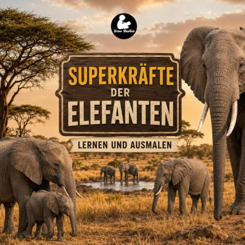 Superkräfte der Elefanten - Lernen und Ausmalen I Spaß beim Entdecken und Ausmalen der Elefanten I Förderung der Lesekompetenz und Feinmotorik I Für ... 4 Jahren (Superkräfte Serie von Ilow Studio)