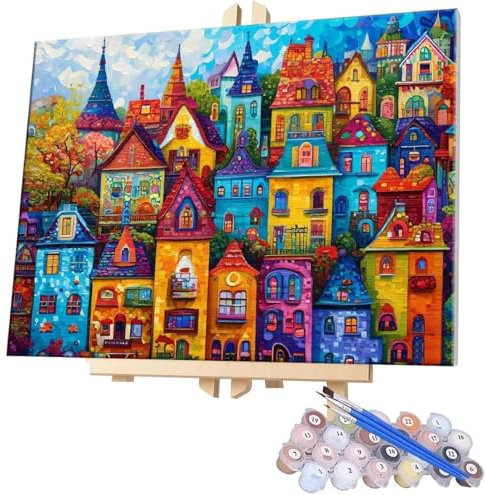Paint by Numbers for Adults DIY Paint by Numbers Urban Landscape for Beginners Painting by Numbers on Canvas DIY Acrylic Paints Set Paint by Numbers Kits for Adults Perfect for Gifts Decor 28x36in G37
