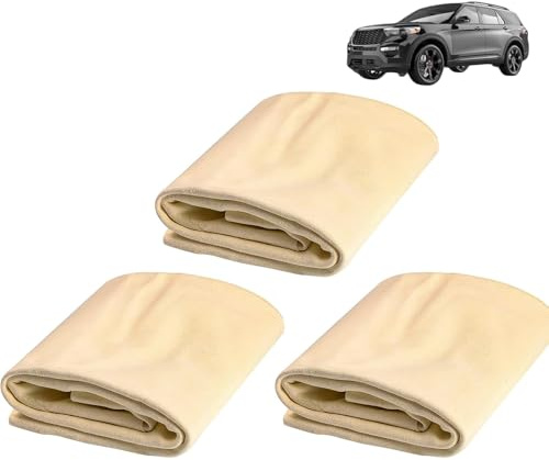QUALDESN 3PCS Chamois Leathers For Cars, 30 x 40cm Soft Shammy Leather Cloth for Car, Ultra-Absorbent and Scratch-Free for Car Detailing, super soft and highly absorbent, Reusable and Quick-Dry