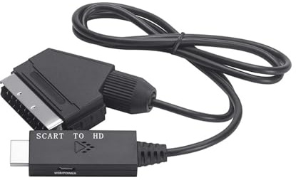 FCJPYRAPS Cable Adaptador Compatible con Scart a HDMI, convertidor de Audio y vídeo for TV HD 1080P con Cable USB for HDTV/DVD/decodificador/PS3/PAL.