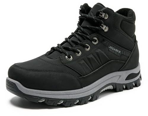 JOMIX Botas Trekking Hombre Impermeables Zapatillas Hiking Outdoor Senderismo de Montaña Calzados Invierno Antideslizantes Estilo Deportivo Casual MWB255037 Negro 42