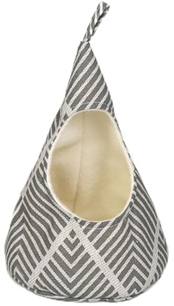 YEDJFFIYO Cotton Clothespin Bag with Hook, 37 x 21 cm, Grey, Hanging Storage Organiser for Pegs