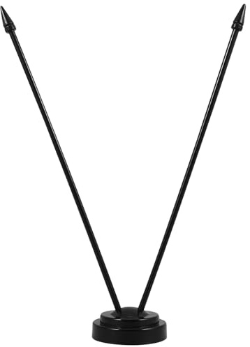 Didiseaon Support De Drapeau De Bureau Mât Rigide Noir Base Double pour Petits Drapeaux Adapté à Intérieur Conférences Support Pratique pour Drapeaux Verticaux