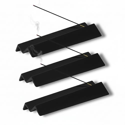 Porte-Encens Design Origami en Aluminium Composite, Support pour Bâtonnets d'Encens, Déco Style Minimaliste, Méditation et Yoga, Récupérateur de Cendres, Fabriqué en France (Anthracite)