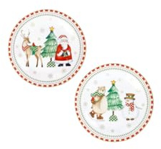 BRANDANI “Racconti” Piattino Dolce set 2 pz in porcellana Ø 19 cm – Forno, microonde, freezer, lavastoviglie.