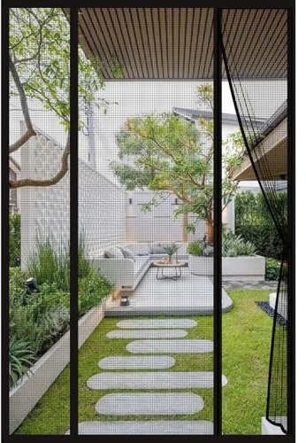 Zllzpzd Moustiquaire Porte Fenetre Magnetique Rideau de Porte,140x220 cm Rideaux Anti Mouches pour Porte,Fermeture Automatique Moustiquaire Fenetre,Sans Perçage Maille Ultra-Fine Antimoustique