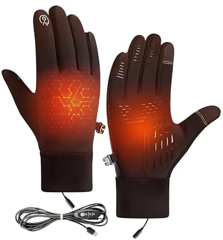 QUIFOZE Gants Hiver Homme et Femme, Gants d'extérieur Coupe-Vent, Gants Chauds, Disponible en 3 Tailles, pour Cyclisme, Course à Pied, Vélo, Exercice, Sport, Running, Ski, Snowboard, Moto (Noir - L)