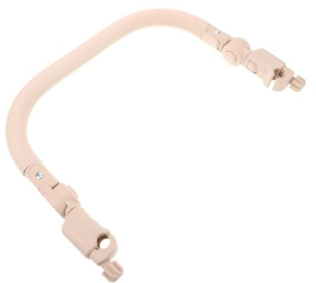 Barre de Sécurité pour Poussette, Poignée D’extension Beige | Pu, Écume et Fer, Entretien Facile, Usage Extérieur, Prise Main, Parents et Tout-petits