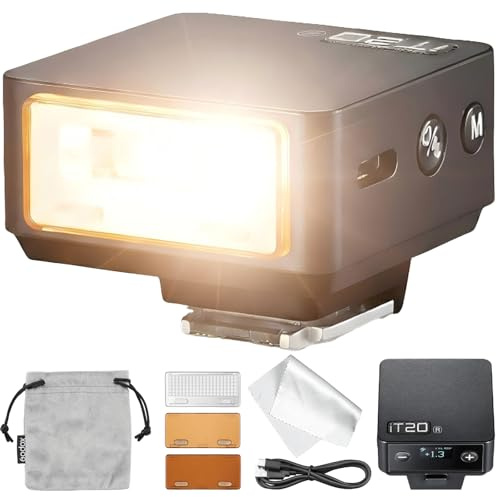 Godox iT20-R TTL Mini-Blitz für Ricoh GR III GR IIIx GR III HDF | iT20R Kompakter Aufsteckblitz, P-TTL kompatibel, USB-C wiederaufladbarer Akku, Magnetische Farbfilter inklusive