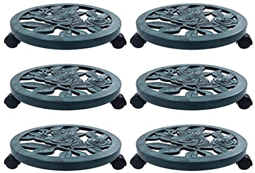Nqyjm Rullo per piante, 6 pezzi, verde, 38 cm, in plastica, per giardino, terrazza, esterno