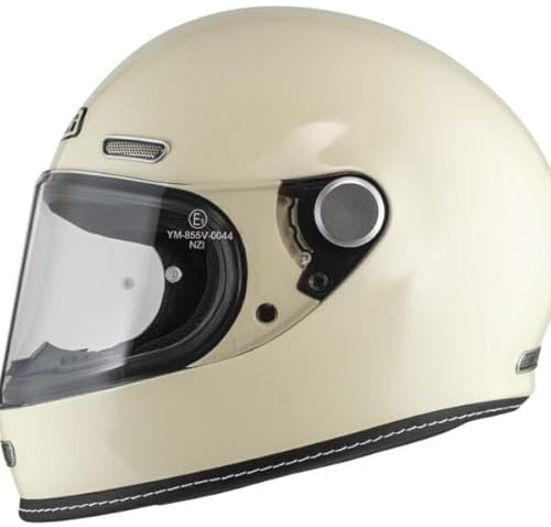 NZI Casco De Moto Integral Retro Revival Crema Brillo Talla S Hombre-Mujer