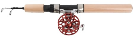 Qudinip Ice Fishing Rod Set Lightweight and Portable with Durable Reel for Winter Outdoor Fishing 65cm/25.6in (Red)