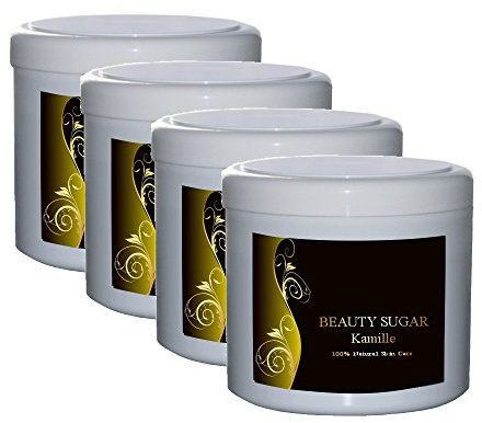 Beauty Sugar Kamille Vorteilpack - 4 XXL Dosen á 600g zum Vorteilspreis Vorteilspack - Zuckerpaste zur Haarentfernung - Sugaring Paste