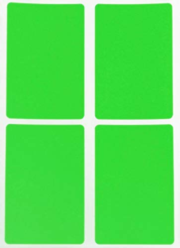 Rectangle Neon Sticker Labels 7.5 cm x 5 cm (75 mm x 50 mm) - 200 Pack, Moving Stickers Flourescent Green by Royal Green