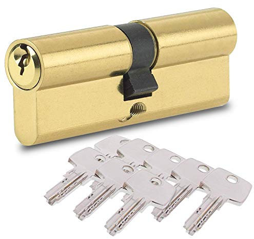 BETOY Cilindro de cierre con 8 llaves de seguridad, cilindro de perfil, 40/40 (80 mm) para cerradura de puerta