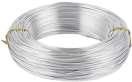 Craftdady 656 Ft 18 mätare silver aluminiumtråd 1 mm tunn böjbar metall hantverk tråd för pärlor av smycken