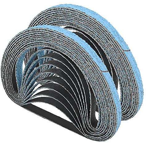 20 Stück 60 Körnung 13x457mm Schleifband mit Tuchrücken Schleifpapier für Bandschleifer Metall Legierung Polieren