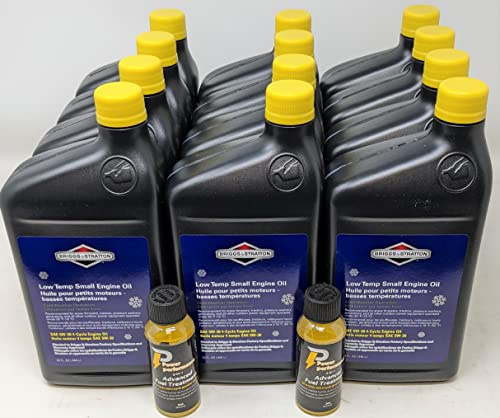 Briggs & Stratton 100030C SAE 5W-30 4-Cycle Snow Thrower Oil Quart (Case of 12) with Fuel Treatment