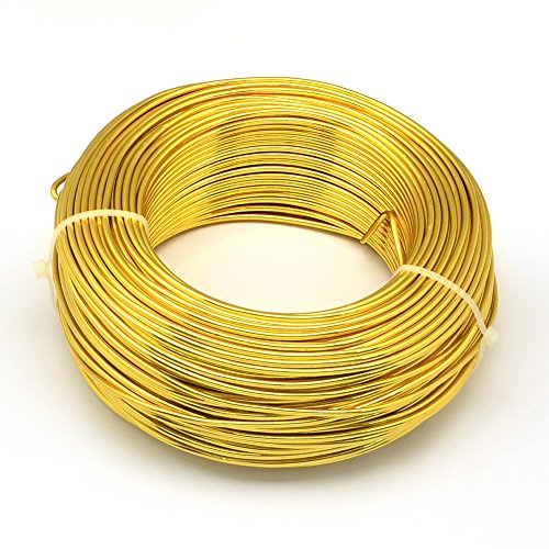 Beadthoven - Alambre de aluminio dorado de calibre 4 (5 mm) para manualidades, alambre flexible de metal flexible para hacer joyas, envolver esculturas florales
