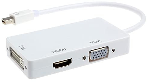 3 in 1 Thunderbolt DisplayPort Mini DP to HDMI DVI VGA Display Port Cable Adapter Mini DisplayPort (Mini DP | Thunderbolt) to HDMI Female Adaptor Cable