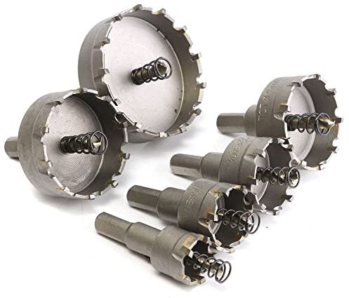 6Pcs 22-65mm HSS Lochsäge Set Hartmetallspitze Metall Kernbohrer Lochsäge Legierung Edelstahl Bohren Metallbearbeitung,wie abgebildet