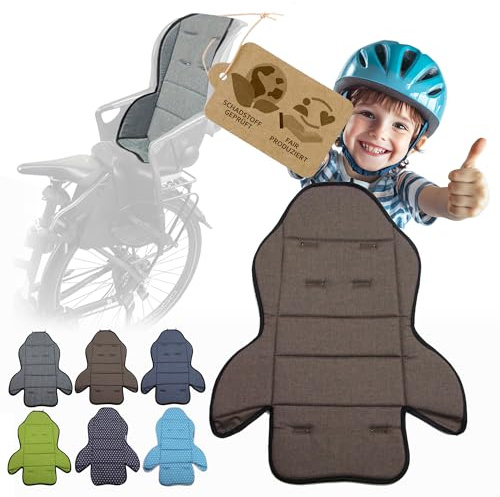 EErsatzbezug kompatibel mit Römer Kinderfahrradsitz – Weiches Ersatzpolster für Fahrradsitz Kinder – Sitzbezug, waschbar bei 30°C – Komfort Polster für Kinder Fahrradsitz (Modell 3) (braun meliert)