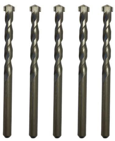 Rennie Tool - 5pcs 5.5mm x 100mm Long TCT Masonry Drill Bit Set | For Concrete Brick Porcelain Ceramic Tile Plastic Wood Etc. Tungsten Carbide Tipped Masonry Drill Bits
