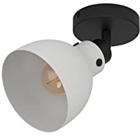 EGLO Deckenstrahler Matlock, 1-flammige Deckenlampe mit schwenkbarem Spot | Deckenleuchte Industrial Design aus Metall in Schwarz und Grau, Deckenspot mit E27 Fassung