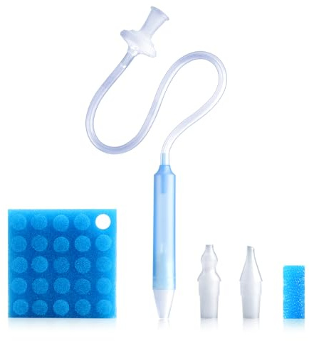 Baby Nasal Aspirator with 25 Hygiene Filters, Soft Silicone Tips Nose Cleaning Tweezer for Infants and Toddlers