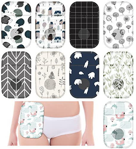 Weewooday 9 Pcs Ostomy Bag Covers Waterproof Ostomy Shower Cover Lightweight Colostomy Bags Reusable Washable Wrap with Adjustable Opening Colostomy Supplies for Women Men Care Protector