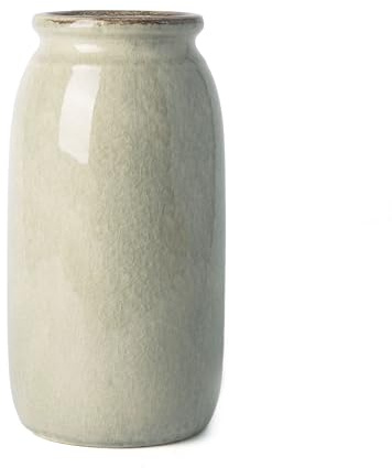 VICTOR & TERESA Rustic Large Green Vase for Home Decor, 10'' Tall Ceramic Vases for Flowers, Farmhouse Decorative Vases for Pampas Grass, Table, Mantel, Living Room, Centerpieces