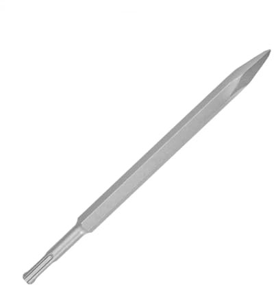 SDFIXINGS 250mm Length SDS Plus Chisel Bits for Hammer Drill for Concrete Masonry Stone - Flat/Pointed/Hollow Gouge (Pointed tip)