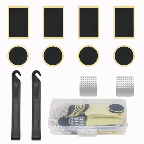 ZNDFTW 12 PCS Puncture Repair Kit Bike Tyre, Bike Puncture Repair Kit, Puncture Repair Kit, for Mountain Bike/Road Bike Inner Tube Inner Tube Repair Kitn Round Square Rectangle Shapes