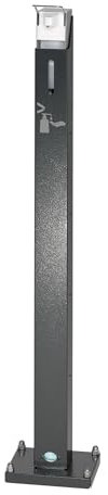PROREGAL Robuster Handdesinfektionsspender mit Spender | Bodenmontage | HxBxT 120x18x23cm | Verzinkter Stahl | Grau | Spender Desinfizieren