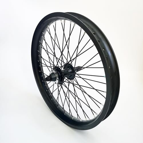 DONSP1986 20 Zoll Heavy Duty Fahrrad Hinterrad Felge 12 Gauge, doppelwandige Aluminiumlegierung 36 Speichen, 50,8 cm Fahrrad Hinterrad Felge 135 mm (schwarz) Scheibenbremse