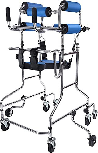 Upright Walker for Seniors with Seat,Hemiplegia Rehabilitation Standing Frame - Medical Walker for Disabled Adults, Portable Walking Aid for 150-180 cm